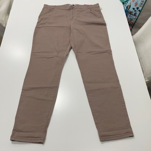 SMART SET Taupe-pinkish hue Cotton Pants Mid-Rise ~ Size 12 with tags - Picture 1 of 16